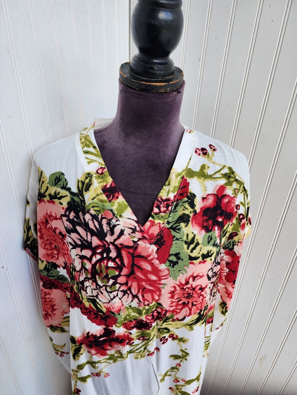 NWT Seven Islands Light Flowy Boho Summer Maxi Dress Floral Swim Cover Up L / XL - Picture 3 of 13